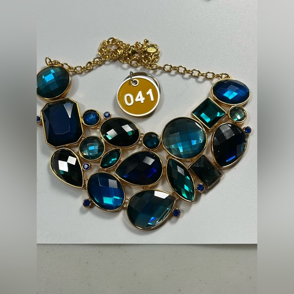 #41 Vintage Joan Rivers Statement Necklace Blue Teal, Stunning Piece - Picture 6 of 7